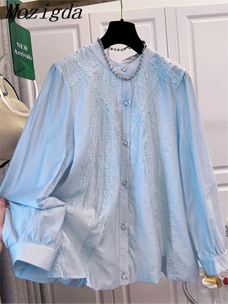 Oversize Spring Lace Round Nec - Korean Lifestyle のレビューと価格