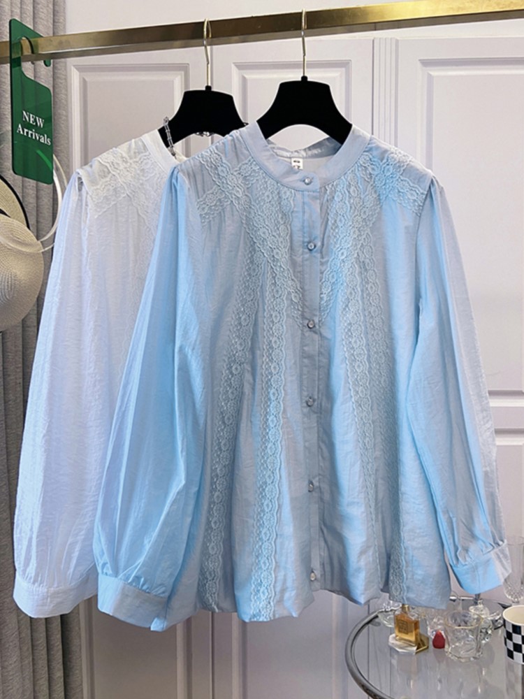 Oversize Spring Lace Round Nec - Korean Lifestyle のレビューと価格