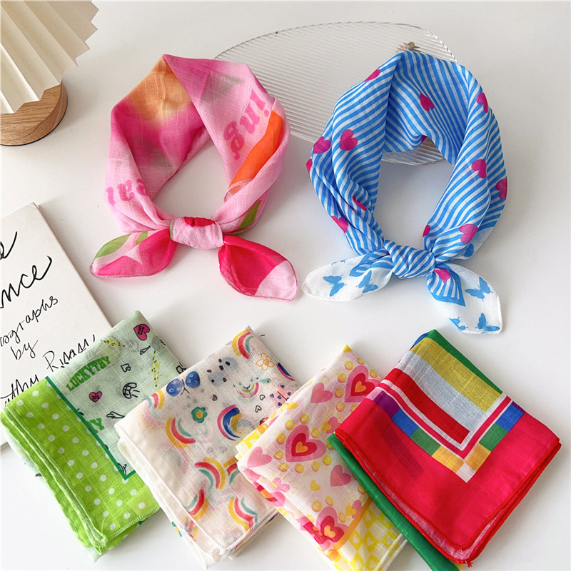 55cm Square Scarves Cotton Lin - Korean Lifestyle のレビューと価格
