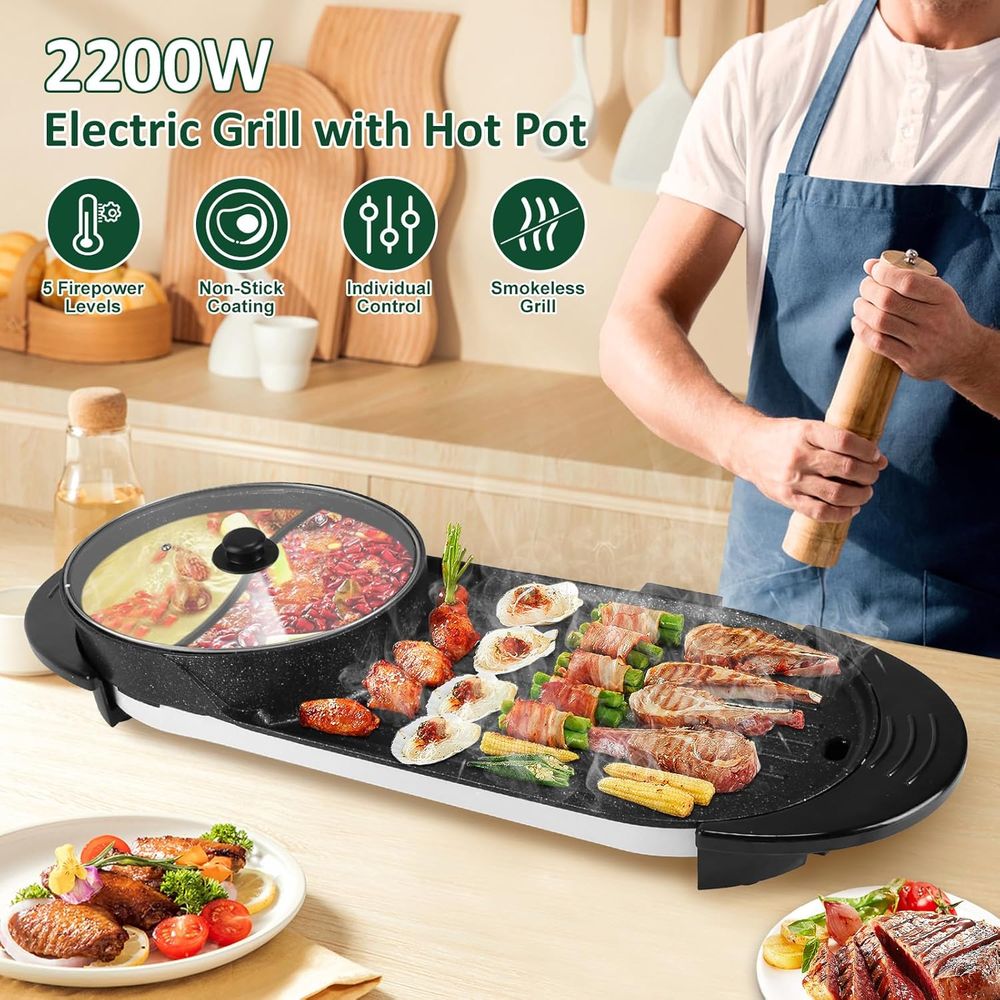 Hot Pot Electric with Grill, 2 - Korean Bbq Grill のレビューと価格