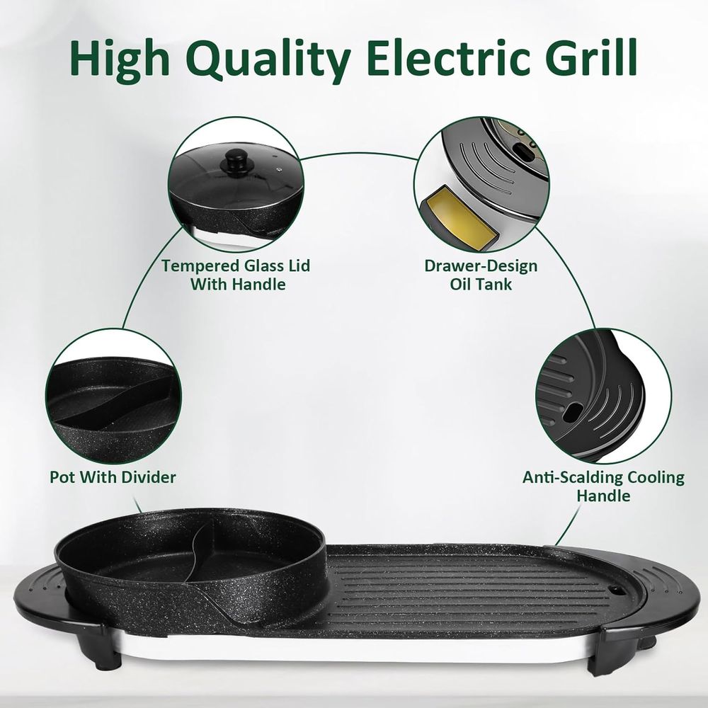 Hot Pot Electric with Grill, 2 - Korean Bbq Grill のレビューと価格