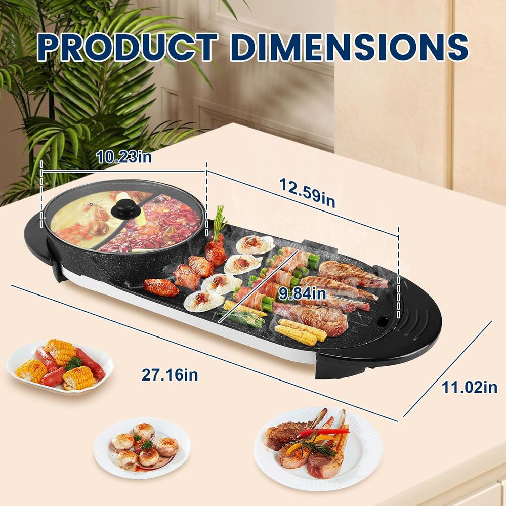 Electric Hot Pot with Grill, 2 - Korean Bbq Grill のレビューと価格