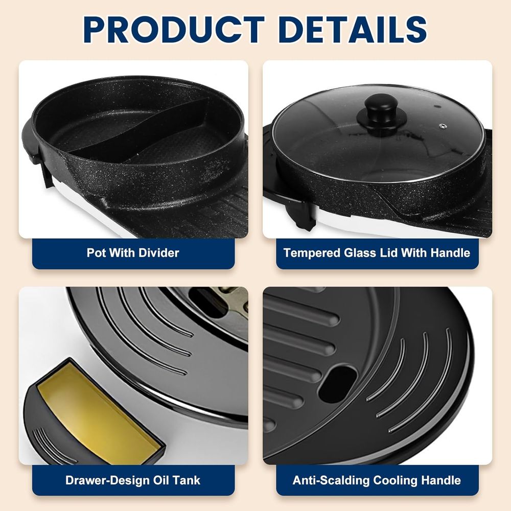 Electric Hot Pot with Grill, 2 - Korean Bbq Grill のレビューと価格