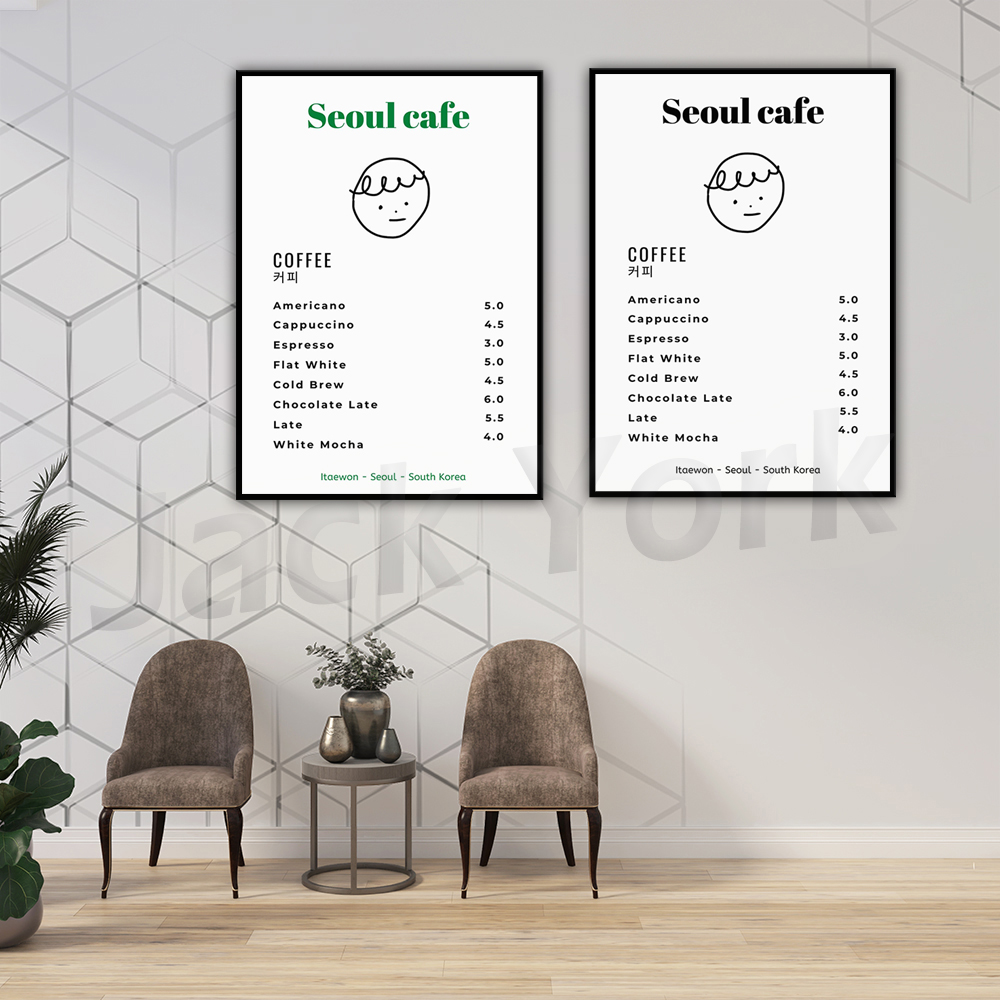Seoul Cafe Print Wall Art Prin - South Korea Lifestyle のレビューと価格