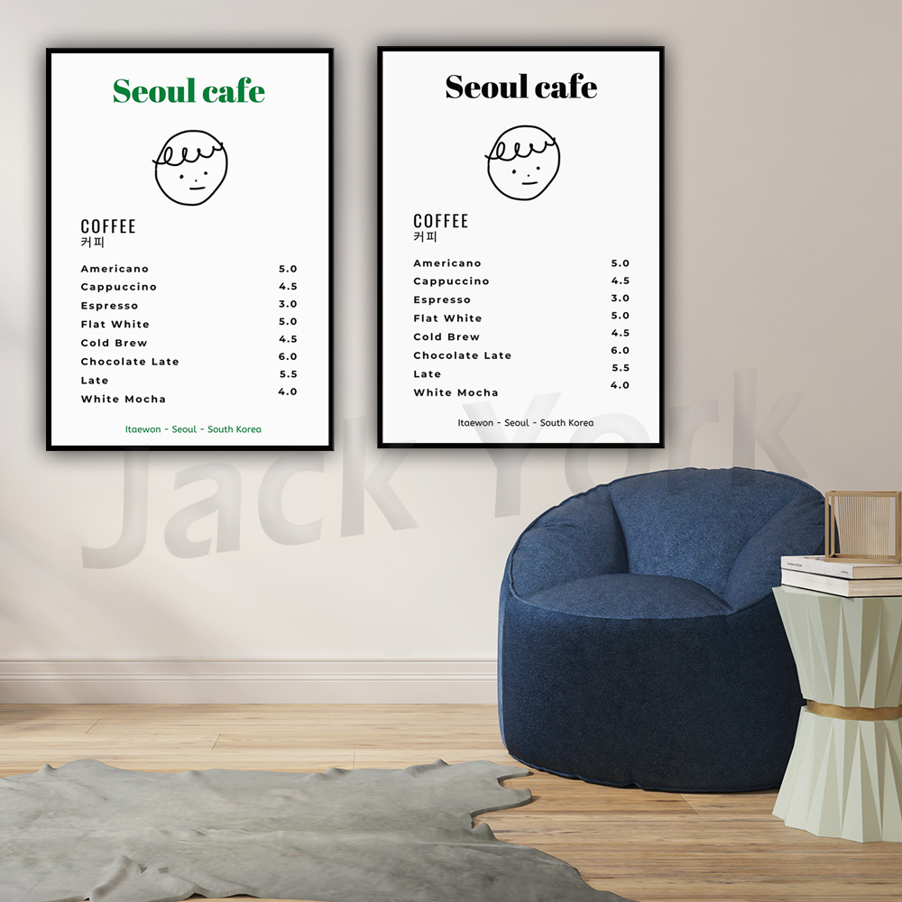 Seoul Cafe Print Wall Art Prin - South Korea Lifestyle のレビューと価格