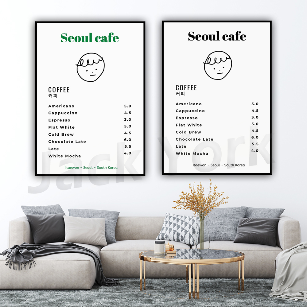 Seoul Cafe Print Wall Art Prin - South Korea Lifestyle のレビューと価格