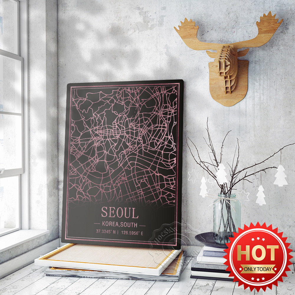 Seoul Korea South Map Art Post - South Korea Lifestyle のレビューと価格