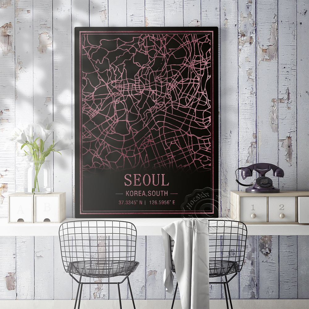 Seoul Korea South Map Art Post - South Korea Lifestyle のレビューと価格