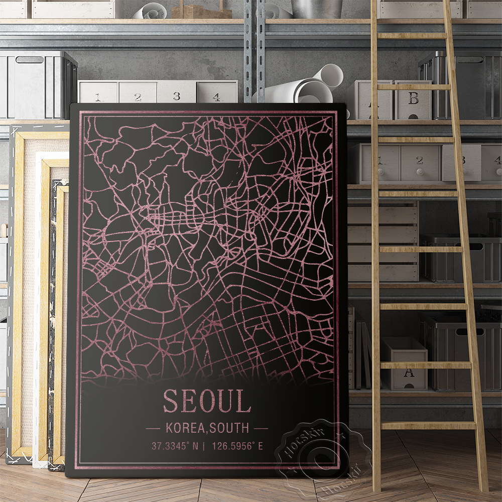 Seoul Korea South Map Art Post - South Korea Lifestyle のレビューと価格