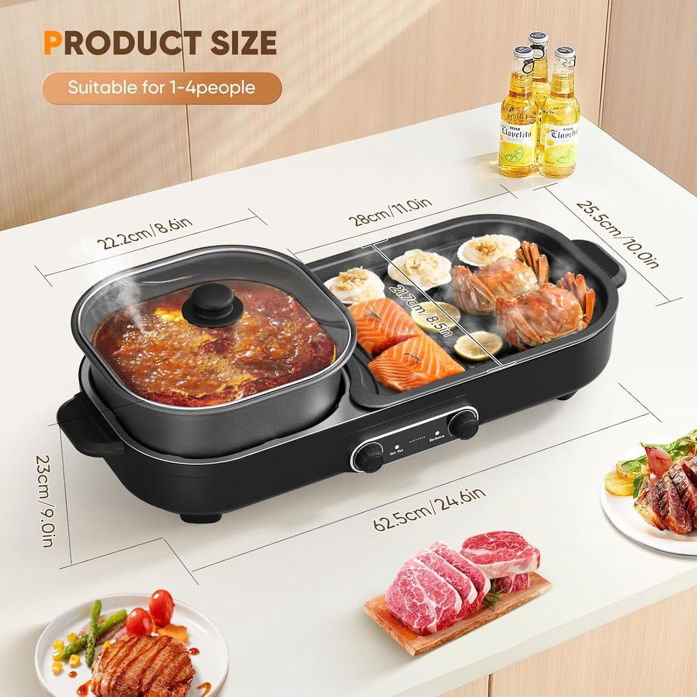 2 in 1 Hot Pot Electric with G - Korean Bbq Grill のレビューと価格