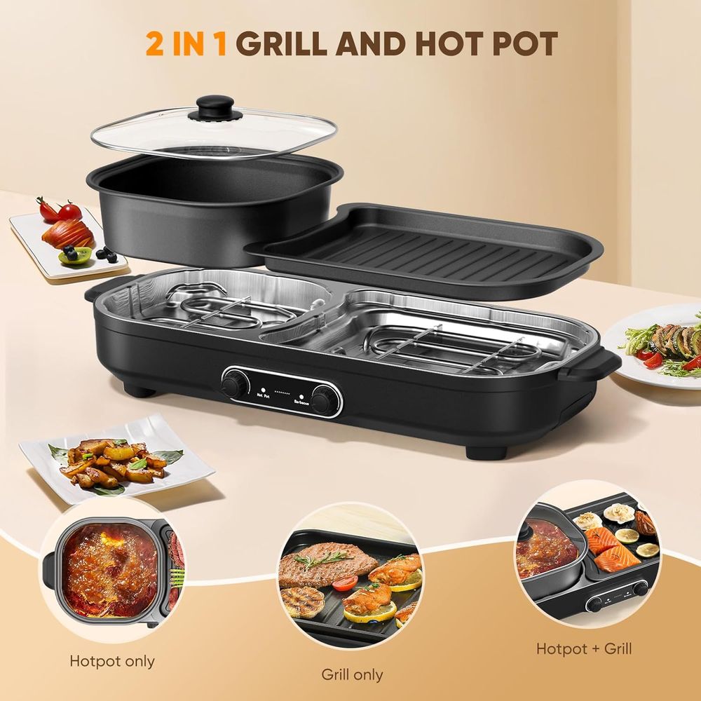 2 in 1 Hot Pot Electric with G - Korean Bbq Grill のレビューと価格