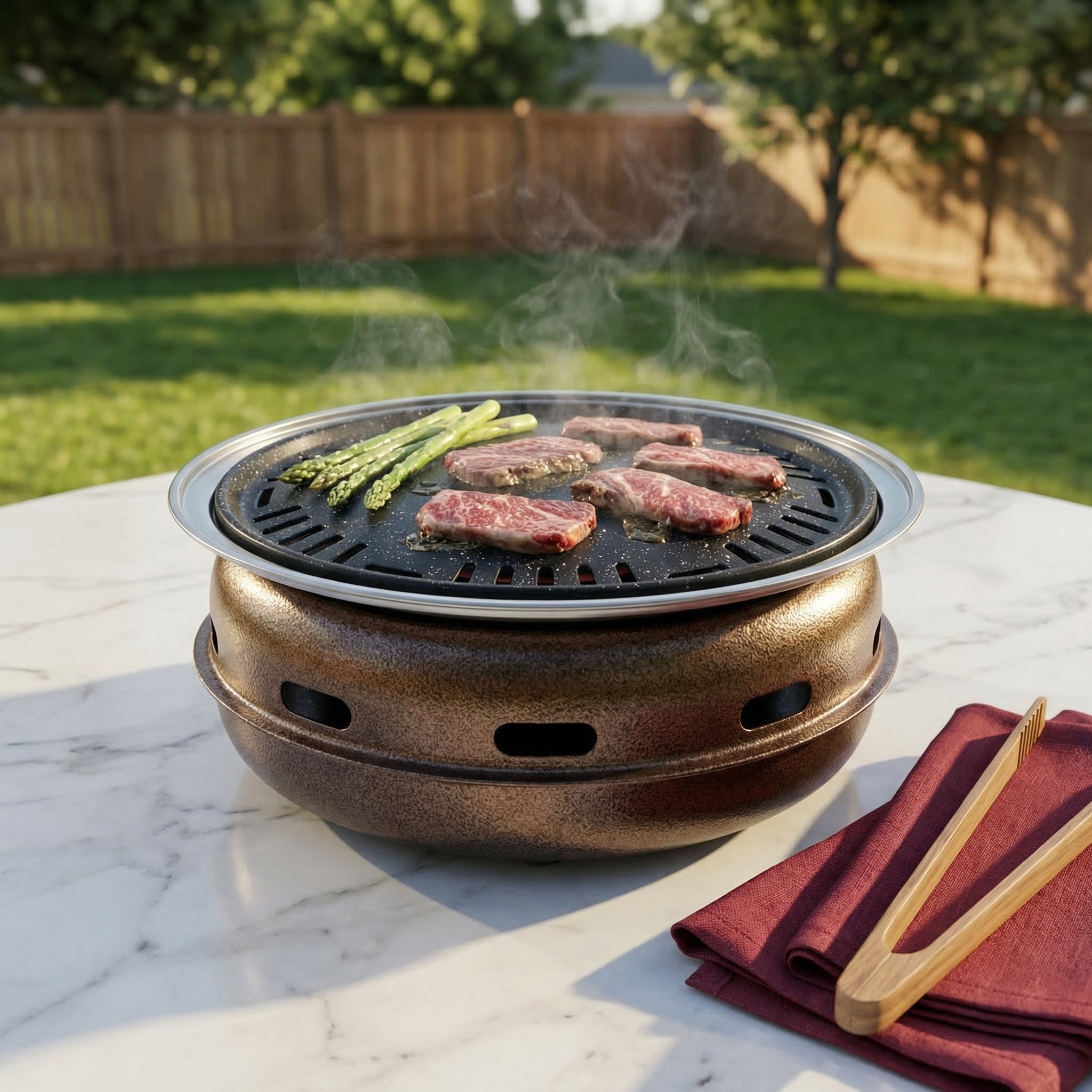 Portable Charcoal BBQ Grill, D - Korean Bbq Grill のレビューと価格