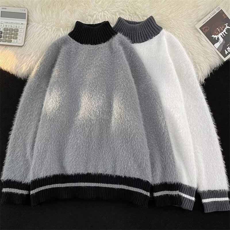 Fur Collar Pullovers Estampado - Korean Men Lifestyle のレビューと価格